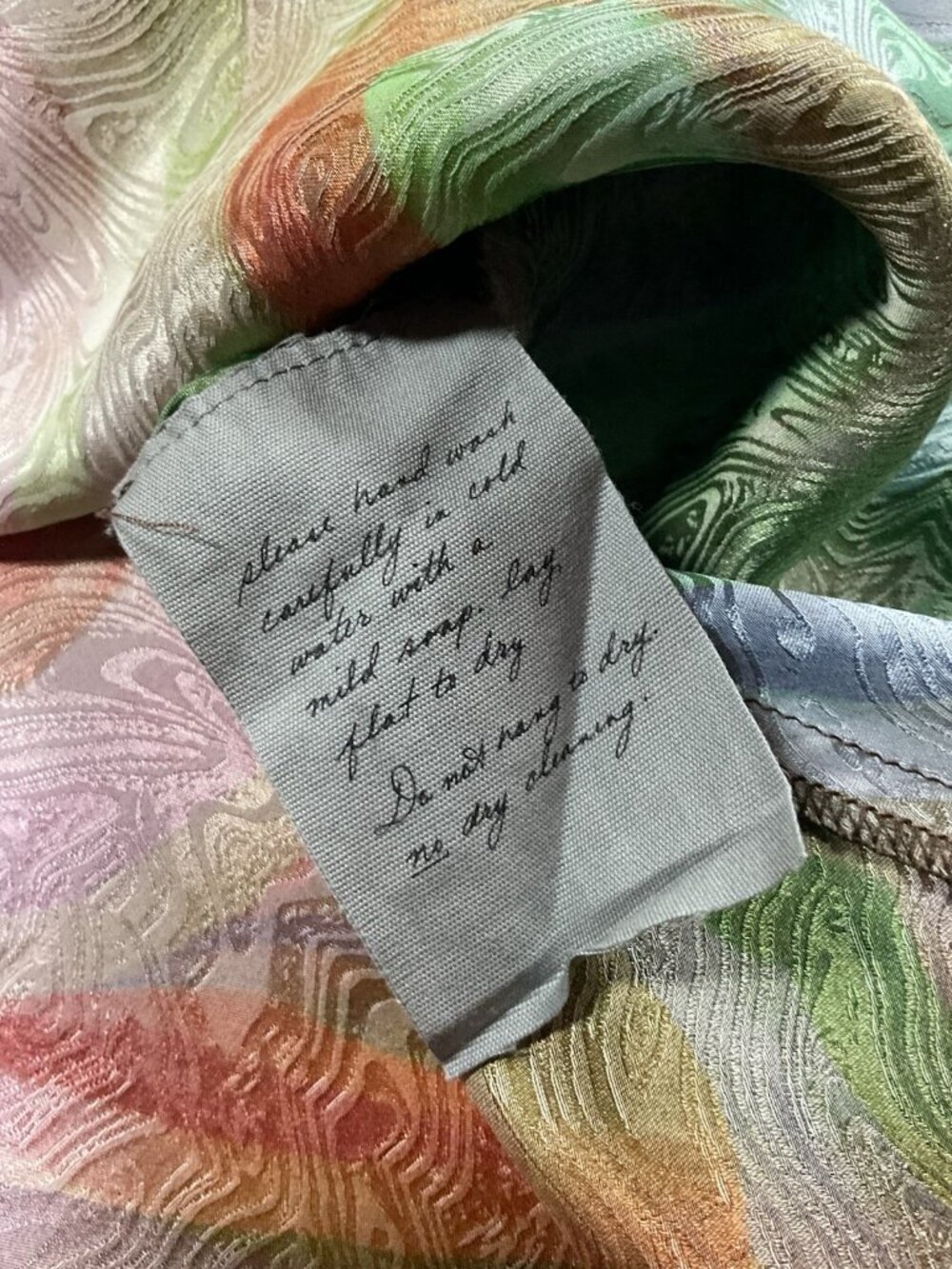 Raquel Allegra Dress Silk Rayon Print Kennedy Midi Multi Wave Size 00 Sleeveless - Picture 6 of 15